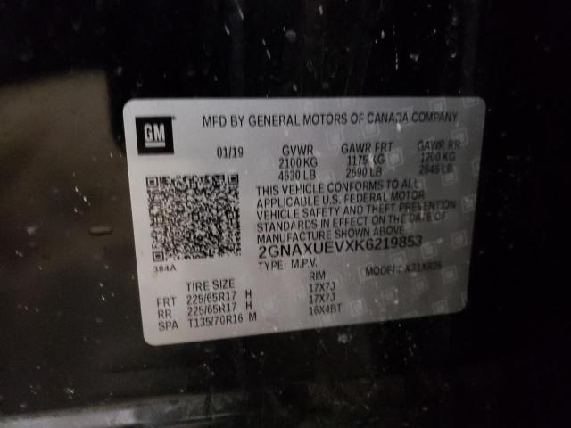 Photo 10 from auction – 2019 CHEVROLET EQUINOX LT with VIN 2GNAXUEVXK6219853