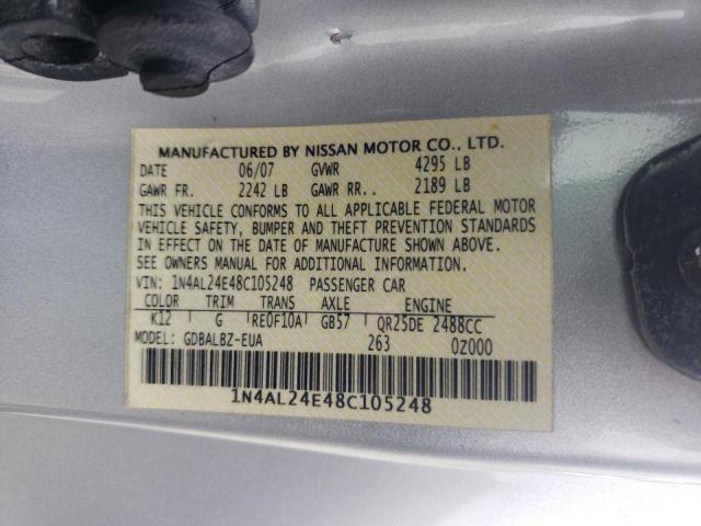 Photo 10 from auction – 2008 NISSAN ALTIMA 2.5 with VIN 1N4AL24E48C105248