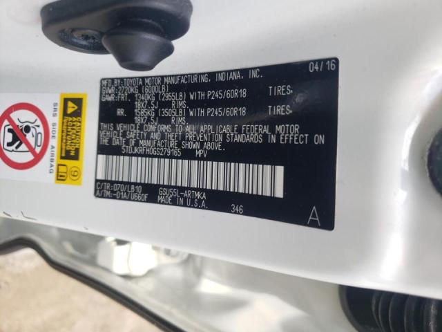 Photo 10 from auction – 2016 TOYOTA HIGHLANDER with VIN 5TDJKRFH0GS279165