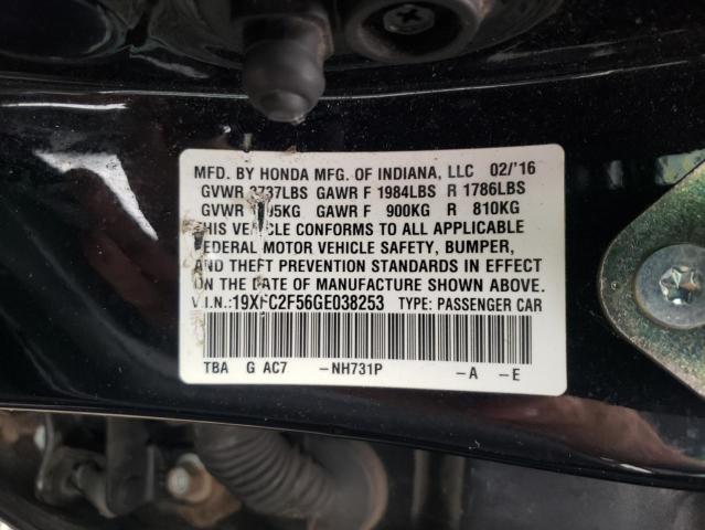 Photo 10 from auction – 2016 HONDA CIVIC LX with VIN 19XFC2F56GE038253