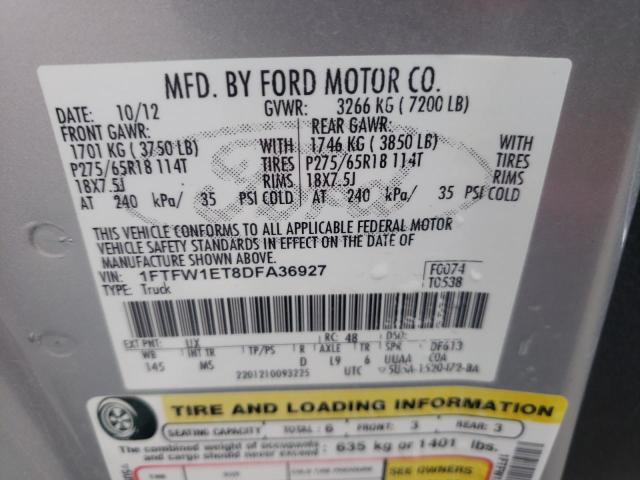 Photo 10 from auction – 2013 FORD F150 SUPER with VIN 1FTFW1ET8DFA36927