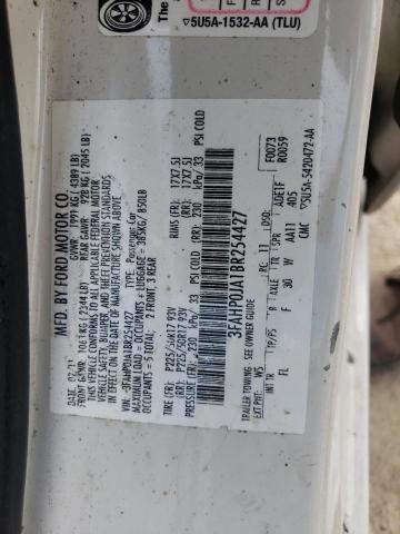 Photo 10 from auction – 2011 FORD FUSION SEL with VIN 3FAHP0JA1BR254427