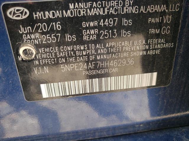 Photo 10 from auction – 2017 HYUNDAI SONATA SE with VIN 5NPE24AF7HH462936