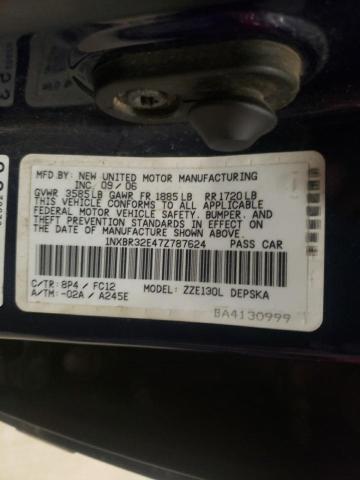 Photo 10 from auction – 2007 TOYOTA COROLLA CE with VIN 1NXBR32E47Z787624