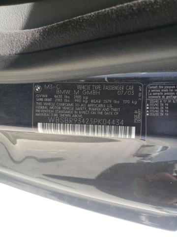 Photo 10 from auction – 2003 BMW M3 with VIN WBSBR93423PK04434