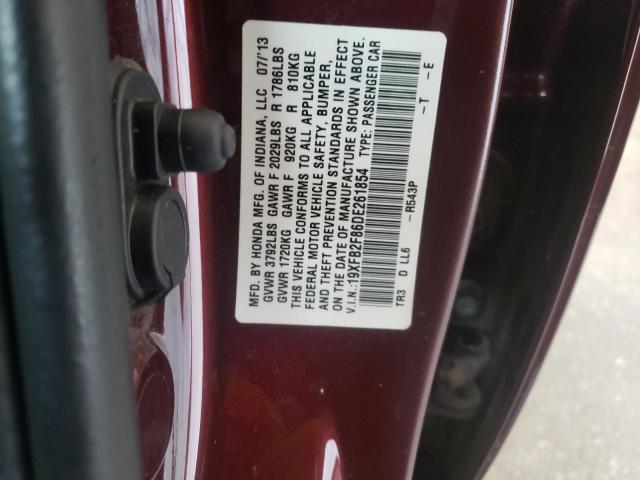 Photo 10 from auction – 2013 HONDA CIVIC EX with VIN 19XFB2F86DE261854