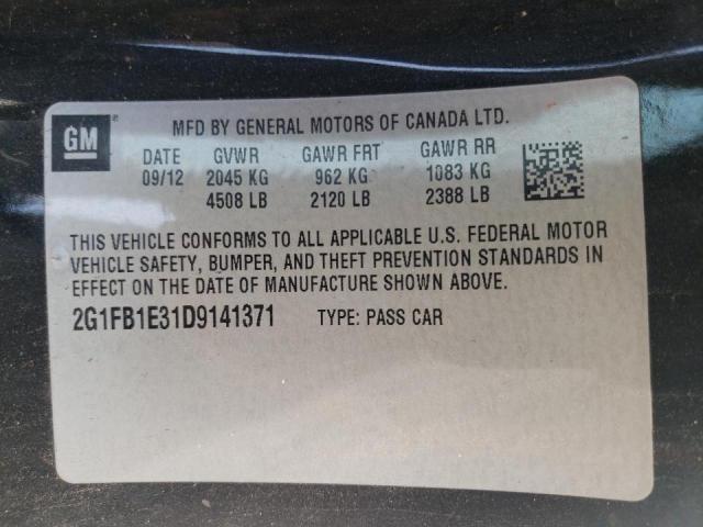 Photo 10 from auction – 2013 CHEVROLET CAMARO LT with VIN 2G1FB1E31D9141371