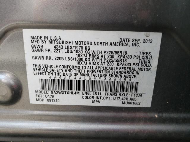 Photo 10 from auction – 2014 MITSUBISHI OUTLANDER with VIN 4A4AP4AU9EE009484