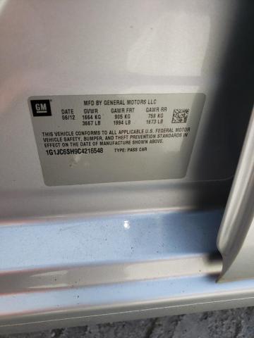 Photo 10 from auction – 2012 CHEVROLET SONIC LT with VIN 1G1JC6SH9C4216548