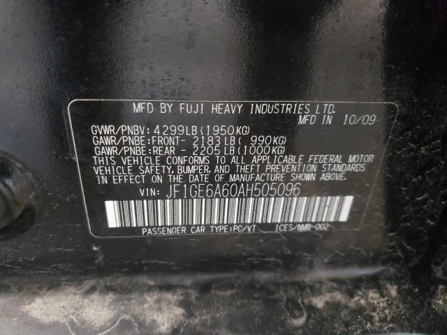 Photo 10 from auction – 2010 SUBARU IMPREZA 2. with VIN JF1GE6A60AH505096