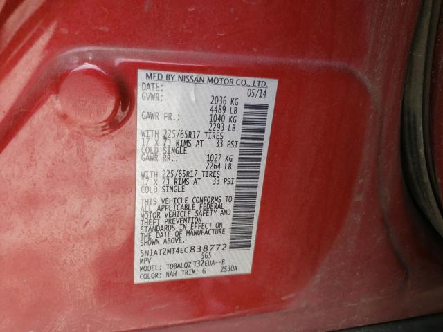 Photo 10 from auction – 2014 NISSAN ROGUE S with VIN 5N1AT2MT4EC838772