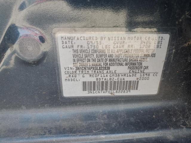 Photo 10 from auction – 2016 NISSAN VERSA S with VIN 3N1CN7APXGL822839
