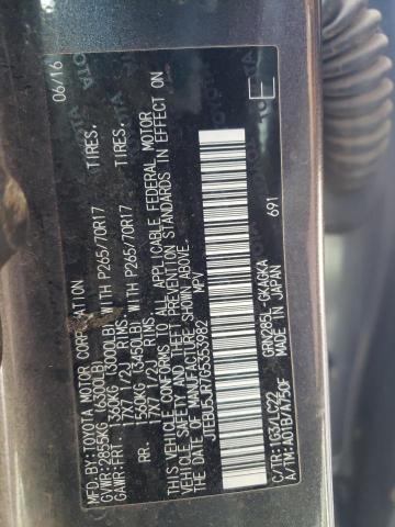 Photo 10 from auction – 2016 TOYOTA 4RUNNER SR with VIN JTEBU5JR7G5353982