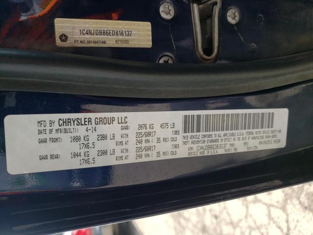 Photo 10 from auction – 2014 JEEP COMPASS SP with VIN 1C4NJDBB6ED816137