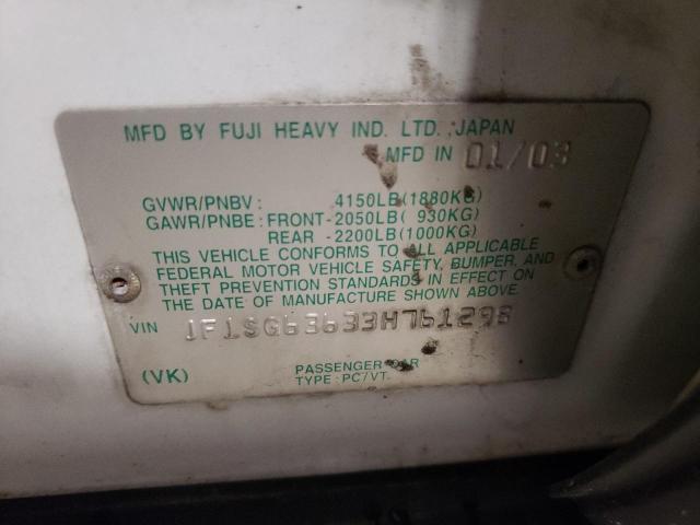 Photo 10 from auction – 2003 SUBARU FORESTER 2 with VIN JF1SG63633H761298