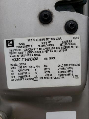 Photo 10 from auction – 2004 CHEVROLET SILVERADO with VIN 1GCEC19T74Z333961