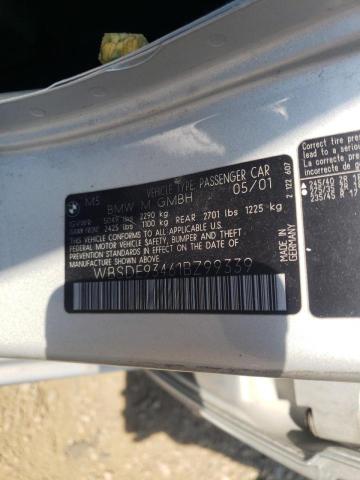 Photo 10 from auction – 2001 BMW M5 with VIN WBSDE93461BZ99339