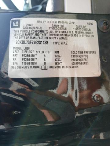 Photo 10 from auction – 2007 PONTIAC TORRENT with VIN 2CKDL73F276231428