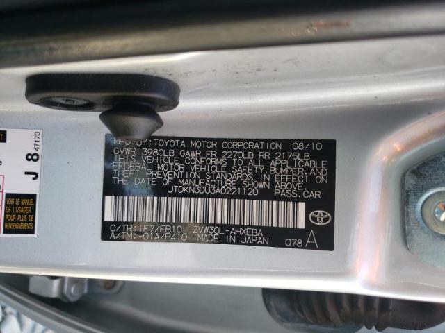 Photo 10 from auction – 2010 TOYOTA PRIUS with VIN JTDKN3DU3A0221120
