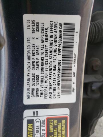 Photo 10 from auction – 2009 HONDA CIVIC HYBR with VIN JHMFA36289S010986