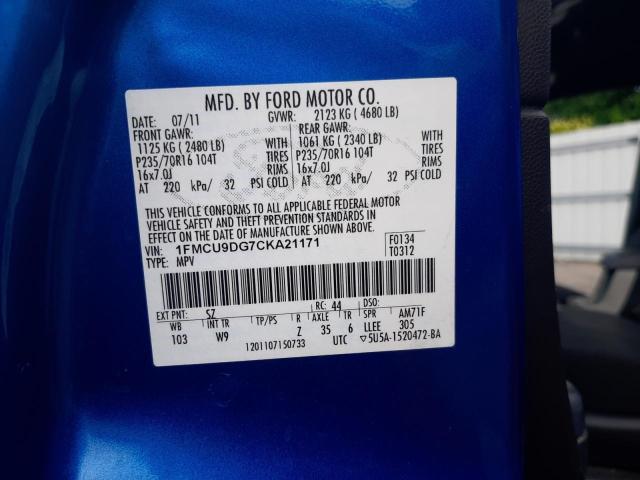 Photo 10 from auction – 2012 FORD ESCAPE XLT with VIN 1FMCU9DG7CKA21171