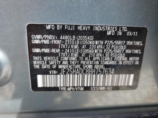 Photo 10 from auction – 2011 SUBARU FORESTER 2 with VIN JF2SHADC8BH757634