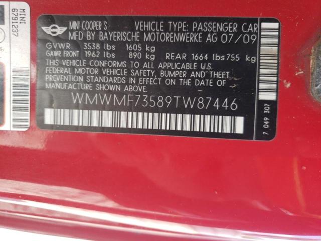 Photo 10 from auction – 2009 MINI COOPER S with VIN WMWMF73589TW87446