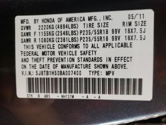 Photo 10 from auction – 2011 ACURA RDX TECHNO with VIN 5J8TB1H50BA007400