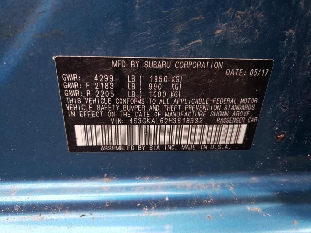 Photo 10 from auction – 2017 SUBARU IMPREZA SP with VIN 4S3GKAL62H3618932