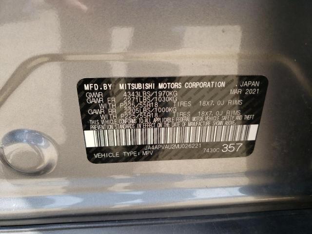 Photo 10 from auction – 2021 MITSUBISHI OUTLANDER with VIN JA4APVAU2MU026221