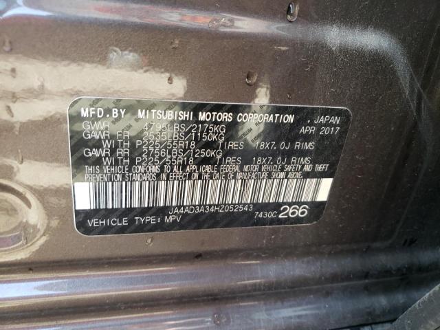 Photo 10 from auction – 2017 MITSUBISHI OUTLANDER with VIN JA4AD3A34HZ052543