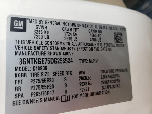 Photo 10 from auction – 2013 CHEVROLET AVALANCHE with VIN 3GNTKGE75DG253524