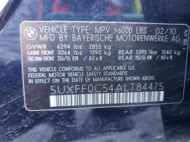 Photo 10 from auction – 2010 BMW X5 XDRIVE3 with VIN 5UXFF0C54ALT84475
