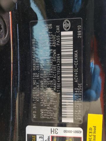 Photo 10 from auction – 2009 TOYOTA CAMRY BASE with VIN 4T1BE46K19U343864