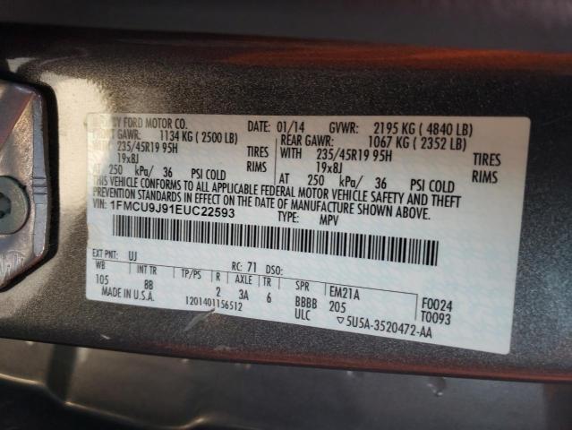 Photo 10 from auction – 2014 FORD ESCAPE TIT with VIN 1FMCU9J91EUC22593