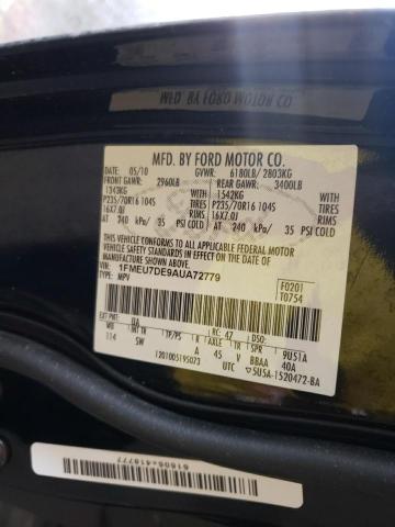 Photo 10 from auction – 2010 FORD EXPLORER X with VIN 1FMEU7DE9AUA72779