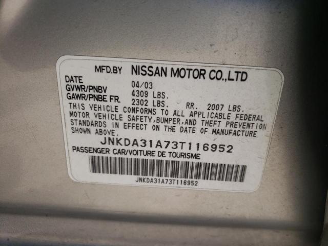 Photo 10 from auction – 2003 INFINITI I35 with VIN JNKDA31A73T116952