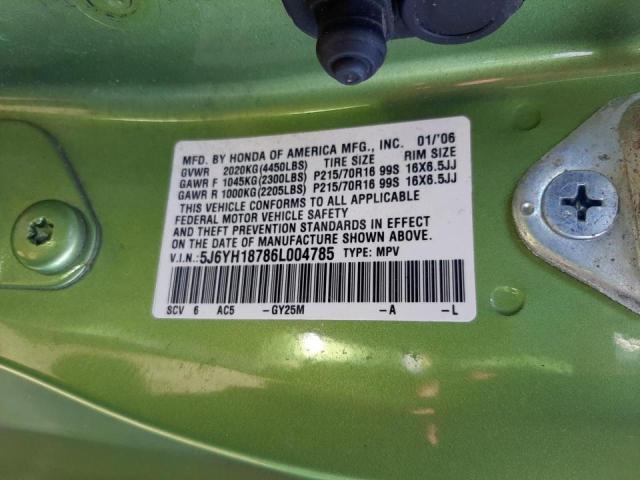 Photo 10 from auction – 2006 HONDA ELEMENT EX with VIN 5J6YH18786L004785