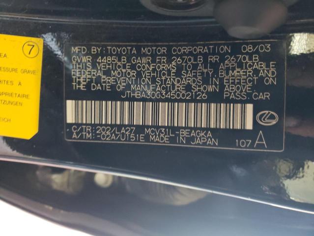 Photo 10 from auction – 2004 LEXUS ES 330 with VIN JTHBA30G345002126