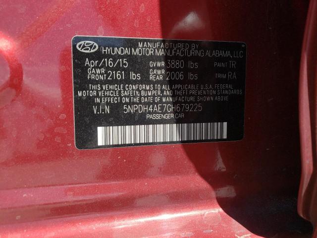 Photo 10 from auction – 2016 HYUNDAI ELANTRA SE with VIN 5NPDH4AE7GH679225