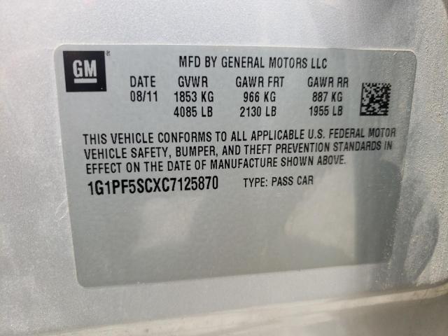 Photo 10 from auction – 2012 CHEVROLET CRUZE LT with VIN 1G1PF5SCXC7125870