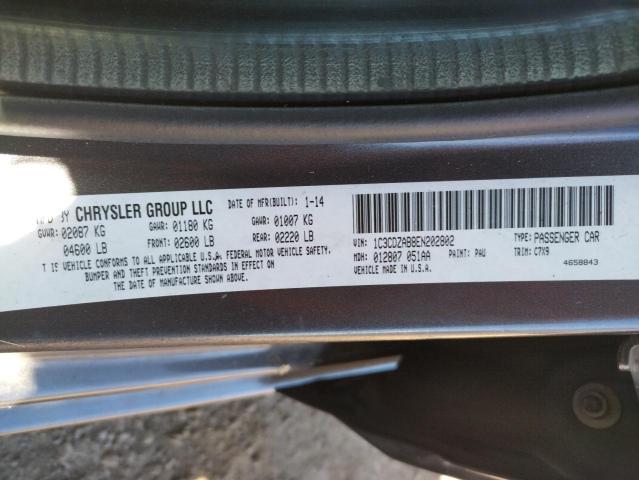 Photo 10 from auction – 2014 DODGE AVENGER SE with VIN 1C3CDZAB8EN202802