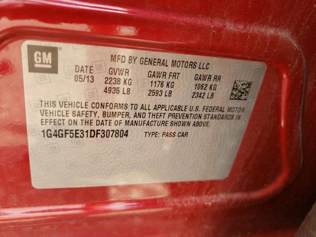 Photo 10 from auction – 2013 BUICK LACROSSE P with VIN 1G4GF5E31DF307804