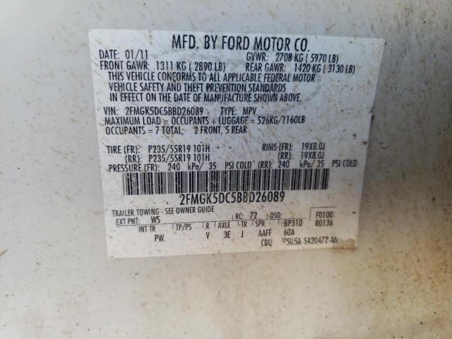 Photo 10 from auction – 2011 FORD FLEX LIMIT with VIN 2FMGK5DC5BBD26089
