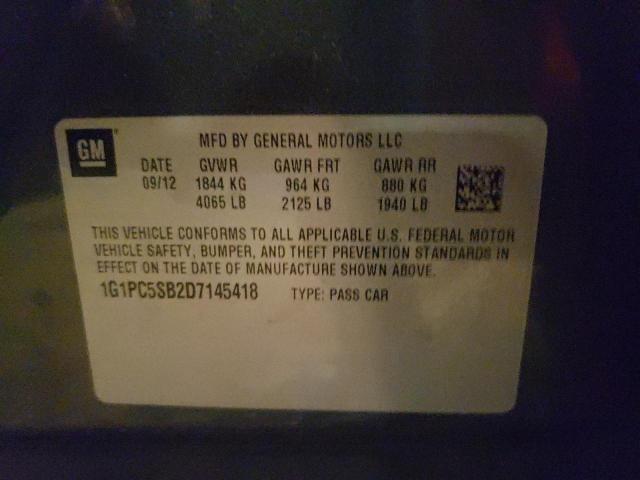 Photo 10 from auction – 2013 CHEVROLET CRUZE LT with VIN 1G1PC5SB2D7145418