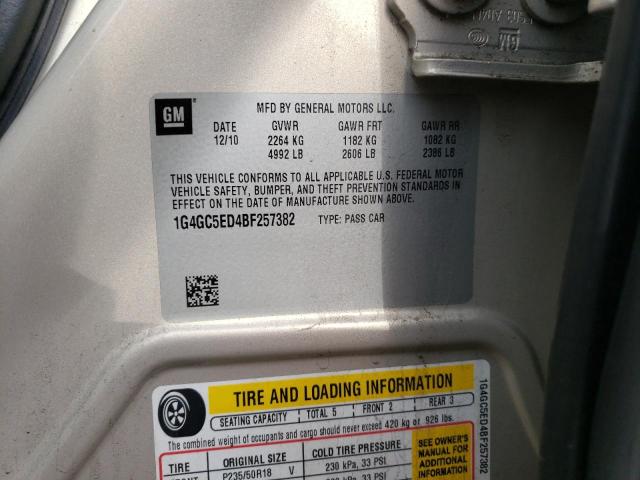 Photo 10 from auction – 2011 BUICK LACROSSE C with VIN 1G4GC5ED4BF257382