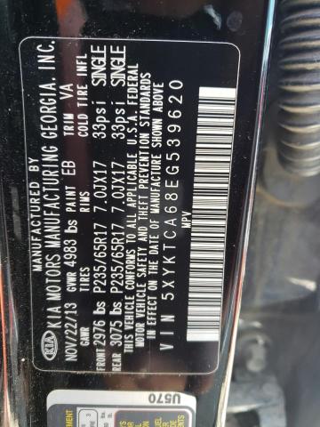 Photo 10 from auction – 2014 KIA SORENTO LX with VIN 5XYKTCA68EG539620