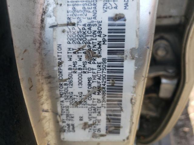 Photo 10 from auction – 2002 TOYOTA 4RUNNER SR with VIN JT3HN86R429075098