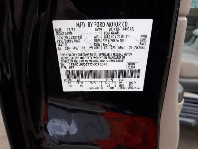 Photo 10 from auction – 2012 FORD ESCAPE XLT with VIN 1FMCU0D77CKC76348