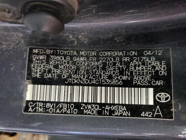Photo 10 from auction – 2012 TOYOTA PRIUS with VIN JTDKN3DU4C1535856